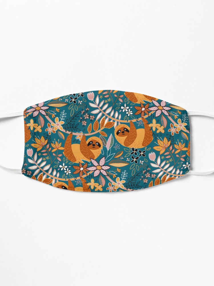 Alternate view of Happy Boho Sloth Floral Mask