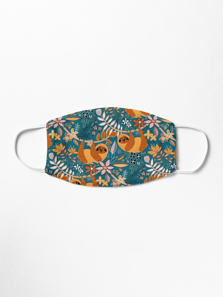 Alternate view of Happy Boho Sloth Floral Mask