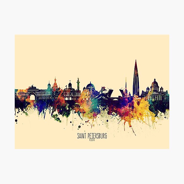 St.petersburg Skyline Art, Original St.petersburg Florida Skyline  Watercolor Painting, St. Petersburg Skyline, Watercolor Skyline Painting 