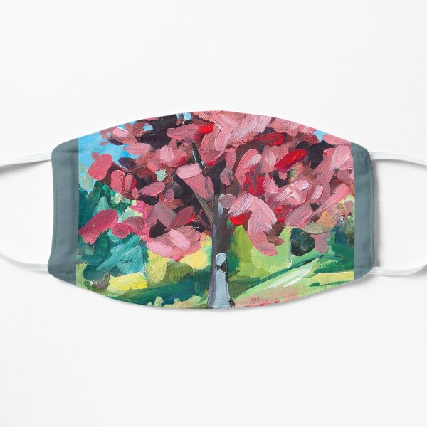 Bright pink autumn tree Mask