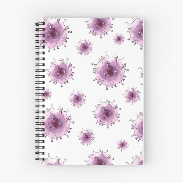 Item preview, Watercolor hand drawn sketch illustration seamless pattern background with virion, a particle of the covid 19 designed and sold by FuzzyLogicKate.