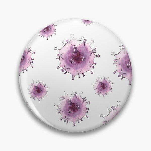 Item preview, Watercolor hand drawn sketch illustration seamless pattern background with virion, a particle of the covid 19 designed and sold by FuzzyLogicKate.