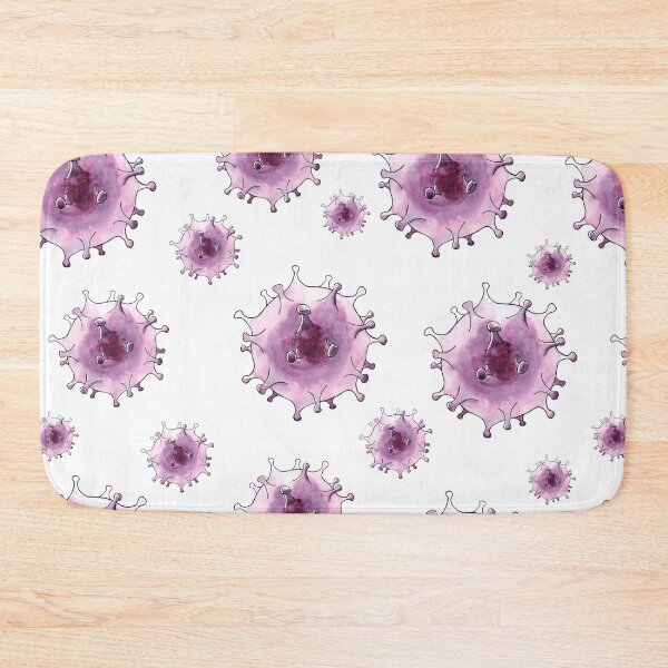 Item preview, Watercolor hand drawn sketch illustration seamless pattern background with virion, a particle of the covid 19 designed and sold by FuzzyLogicKate.