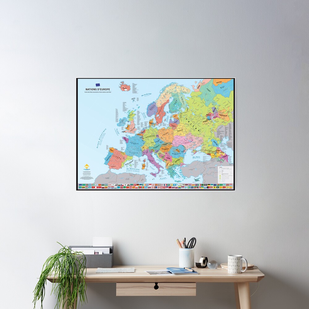 Poster « "Nations d'Europe" : Carte des nations historiques d'Europe (en français)»