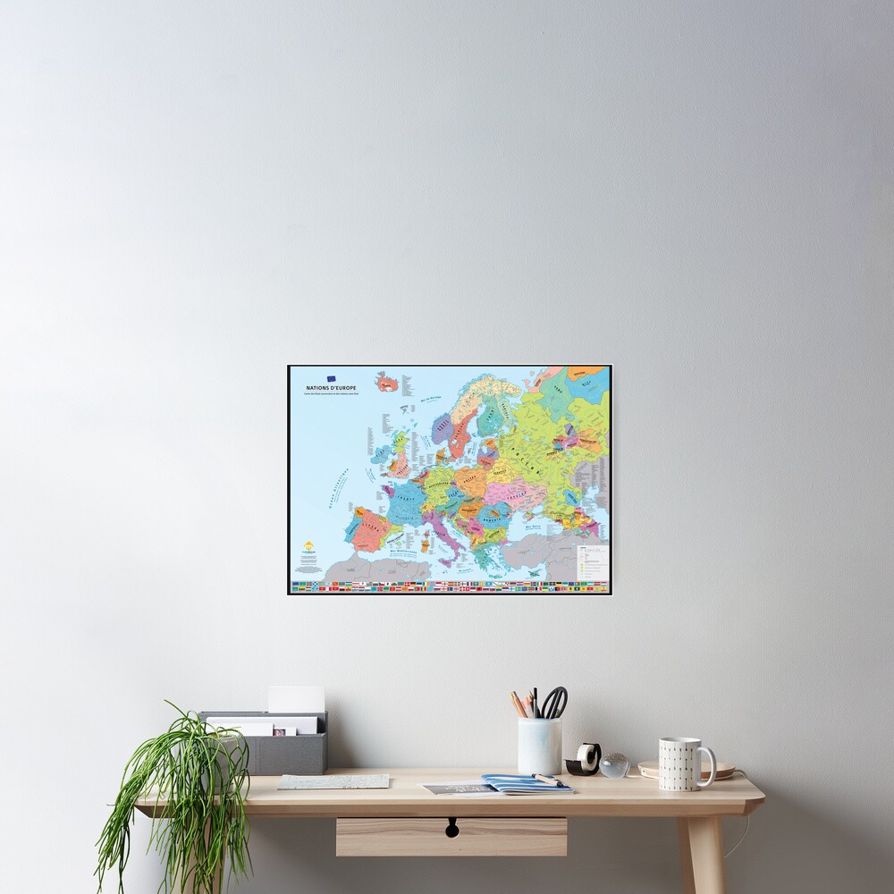 Poster « "Nations d'Europe" : Carte des nations historiques d'Europe (en français)»