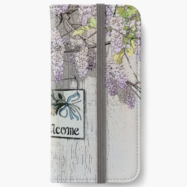 Vintage Welcome Wisteria Floral iPhone Wallet