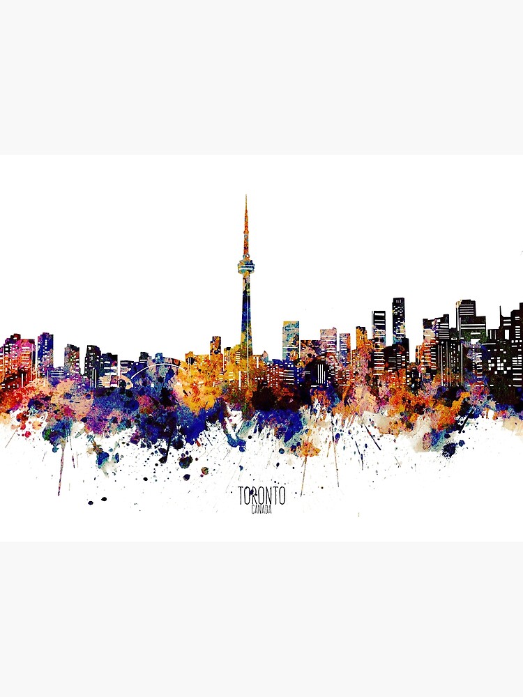Xlarge 3 Panels Toronto Wall Art, Black and White Toronto Skyline