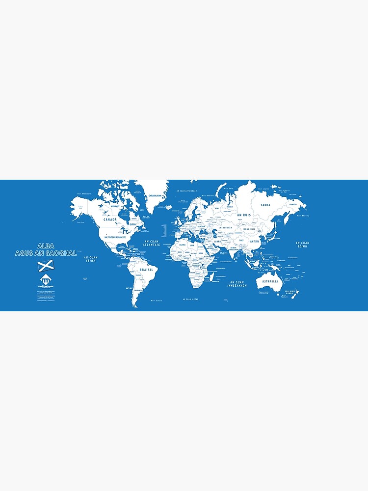 « Carte du monde design en format long en gaélique d'Ecosse » par Multinatio