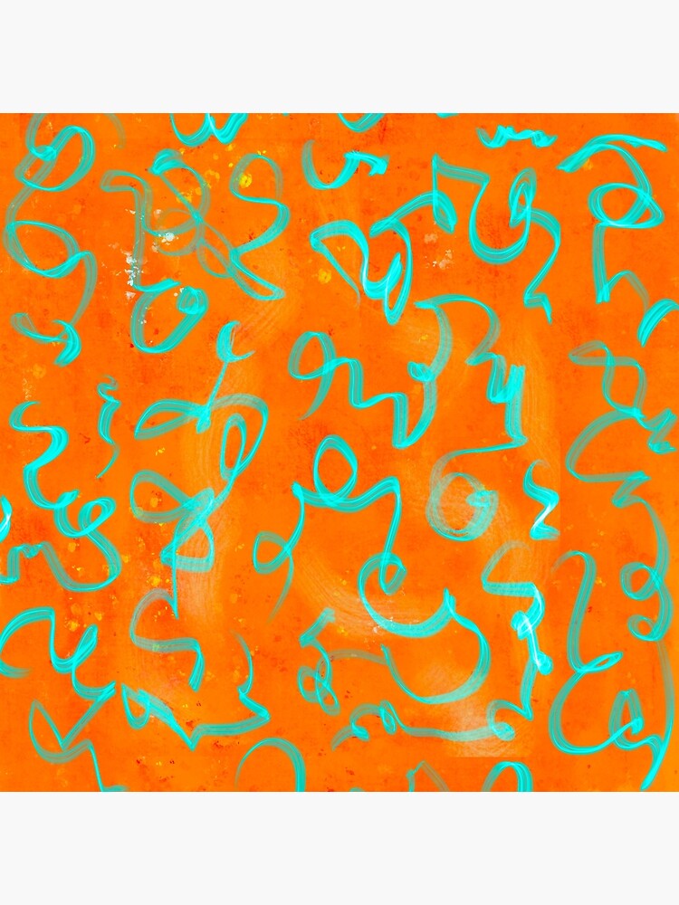 "Abstract Art Orange and Turquoise Color" Poster by Graveline Redbubble