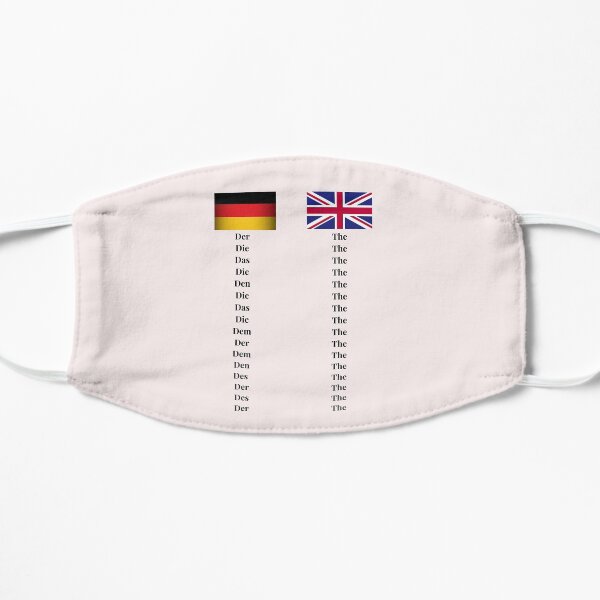 German Words for 'The' Design UK Flag Definite Article Mask