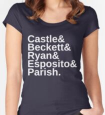 Castle & Beckett & Ryan & Esposito & Parish Women's Fitted Scoop T-Shirt