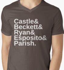 Castle & Beckett & Ryan & Esposito & Parish Men's V-Neck T-Shirt