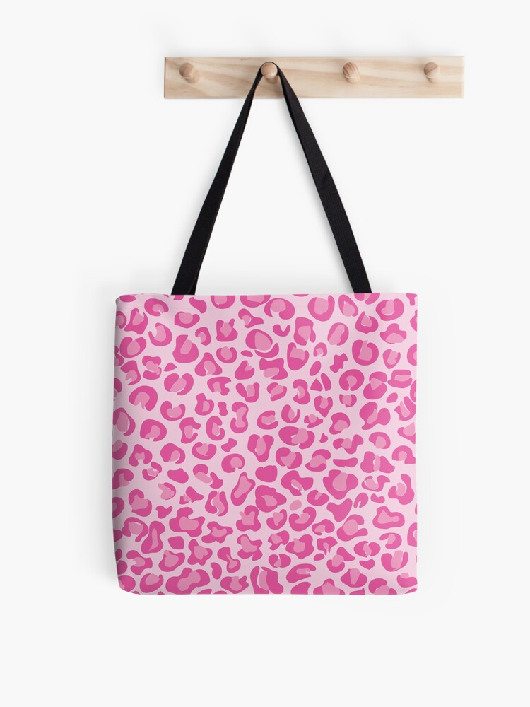 Comet Tote Bag - Leopard with Clear Overlay / Blush Pink Glitter Vinyl – Trophy  Queen