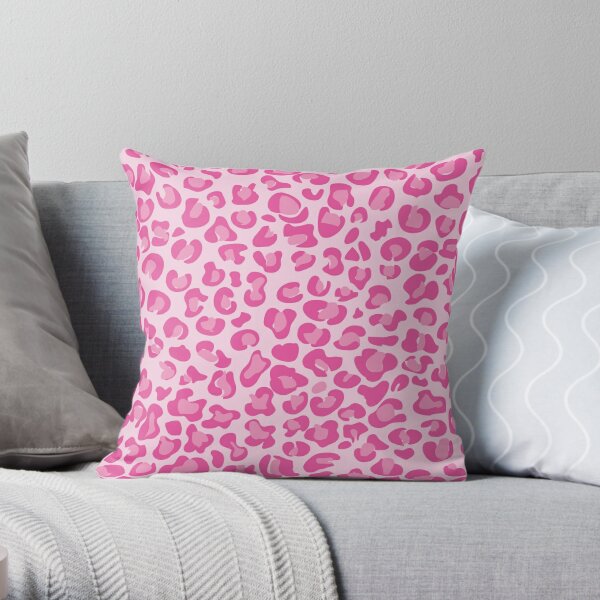 Pink Leopard Print  Throw Pillow
