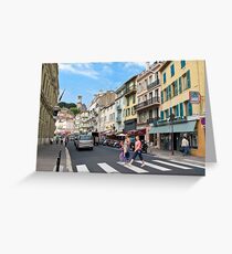 crossing the street Greeting Card