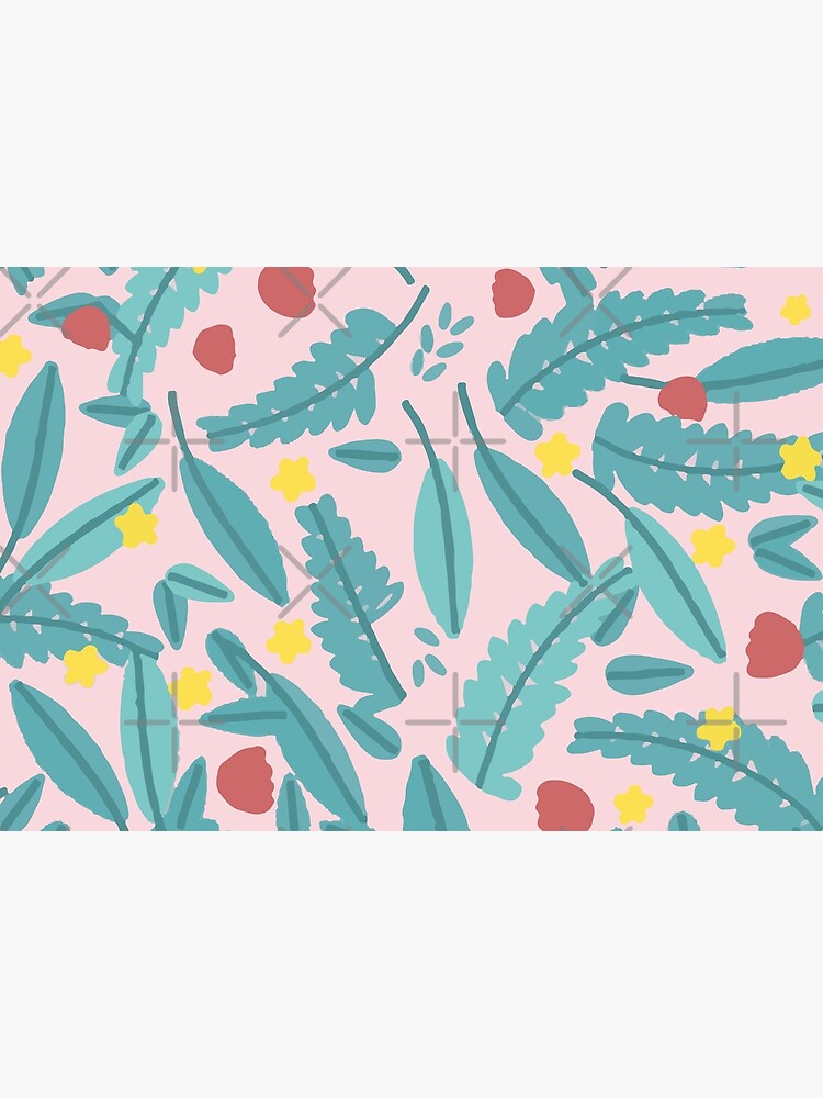 Schönes Blatt Botanik Stil Design Geschenk mit Blumen Blüten und Blättern von jodotodesign