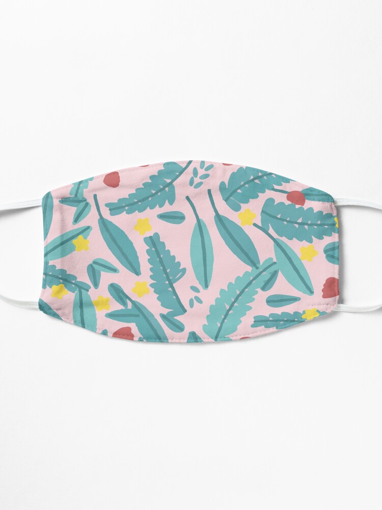 Alternative Ansicht von Schönes Blatt Botanik Stil Design Geschenk mit Blumen Blüten und Blättern Maske