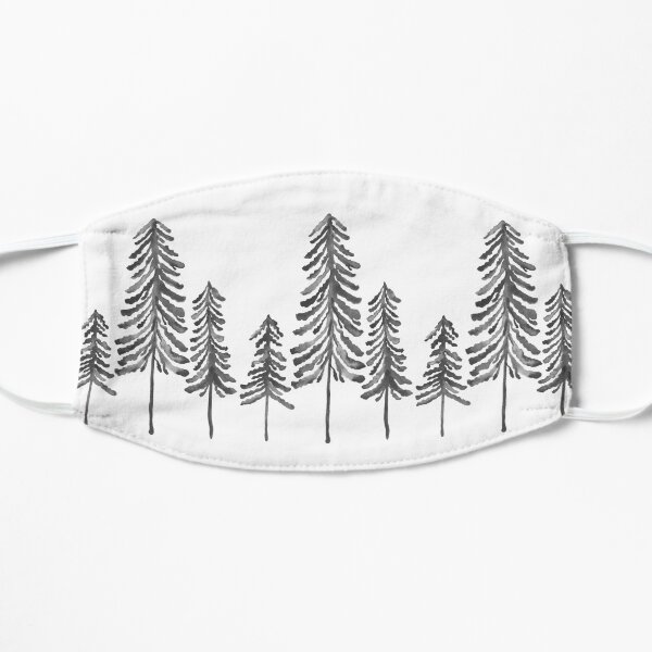 Pine Trees – Black Ink Flat Mask