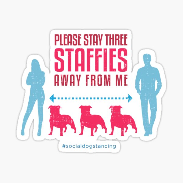 Staffy Social Distancing Guide Sticker
