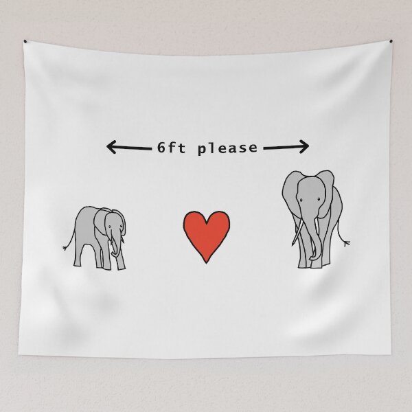 Item preview, Elephant says Keep Your Distance For Now designed and sold by ellenhenry.