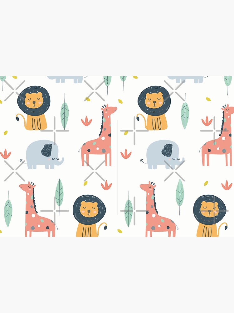 Niedliches Safari Tier Design Geschenk mit Elefant, Giraffe und Löwe von jodotodesign