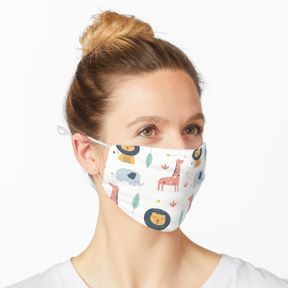 Niedliches Safari Tier Design Geschenk mit Elefant, Giraffe und Löwe Maske