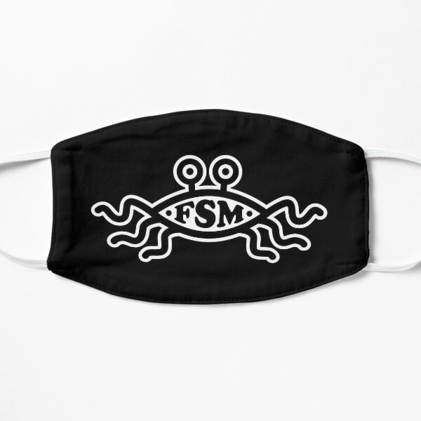 FSM - Flying Spaghetti Monster - Logotipo - oscuro Mascarilla