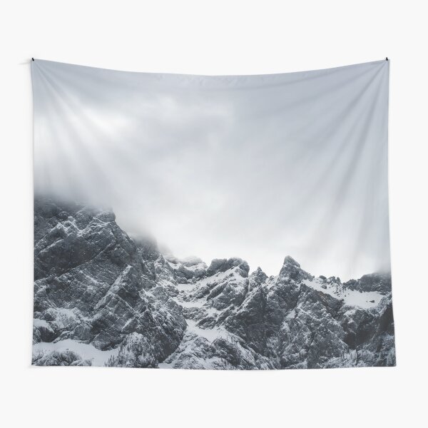 Sharp edges of mountains and soft clouds Tapestry