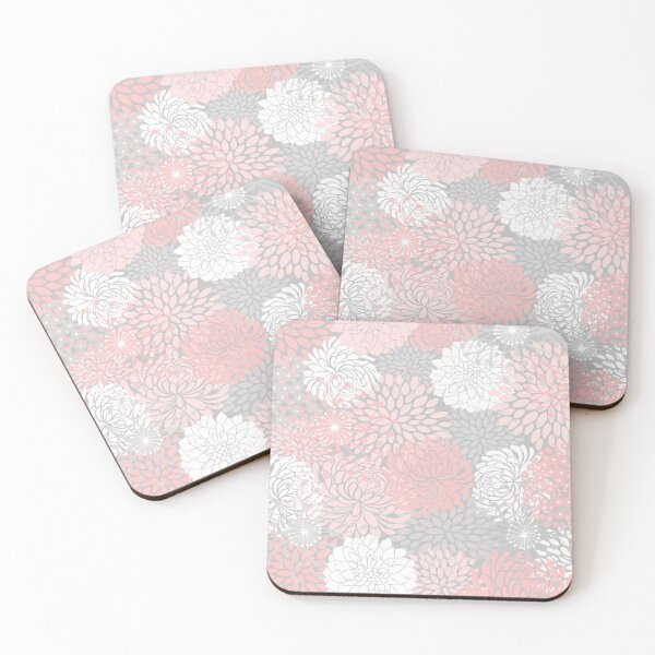 Item preview, Floral Bloom Mix, White and Pink on Grey designed and sold by meggydesigns.