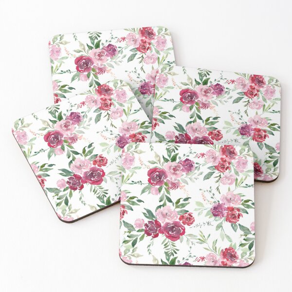 Artikelvorschau, Aquarellblumenmuster, Rosenmuster entworfen und verkauft von TheElkWillow.