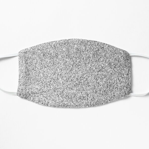 Silver faux glitter sparkles Flat Mask