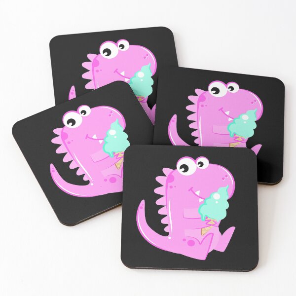 Item preview, Pink Dinosaur Dino Eating Ice Cream For Girls designed and sold by Basti09.