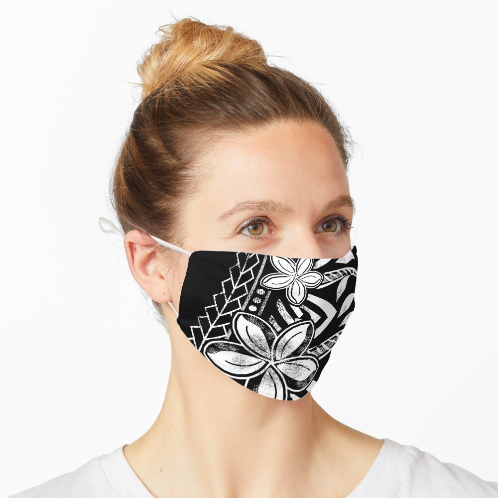 Vintage Samoan Distressed Black Tribal Mask By Sunnthreads Redbubble   Ur,flat Mask Three Quarter,square,1000x1000 