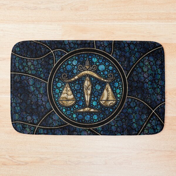 Item preview, Libra Zodiac Dot Art Style Abalone Gold designed and sold by k9printart.