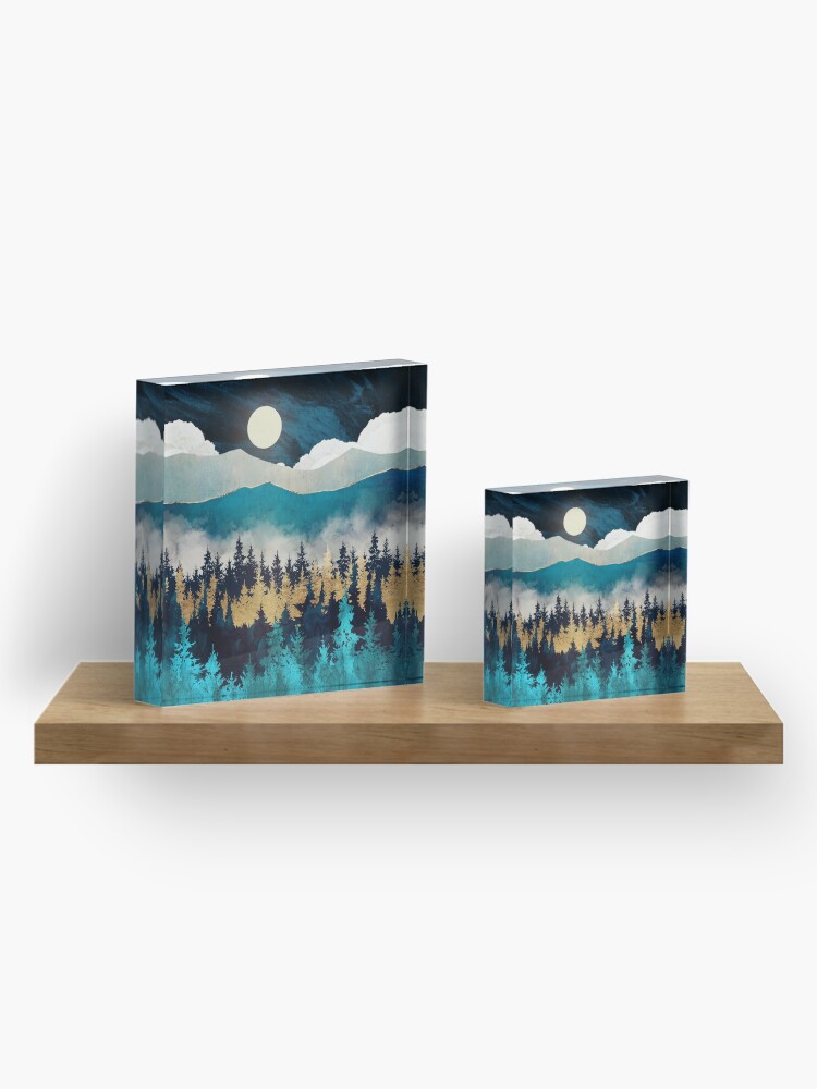 Thumbnail 4 of 5, Acrylic Block, Evening Mist designed and sold by spacefrogdesign.