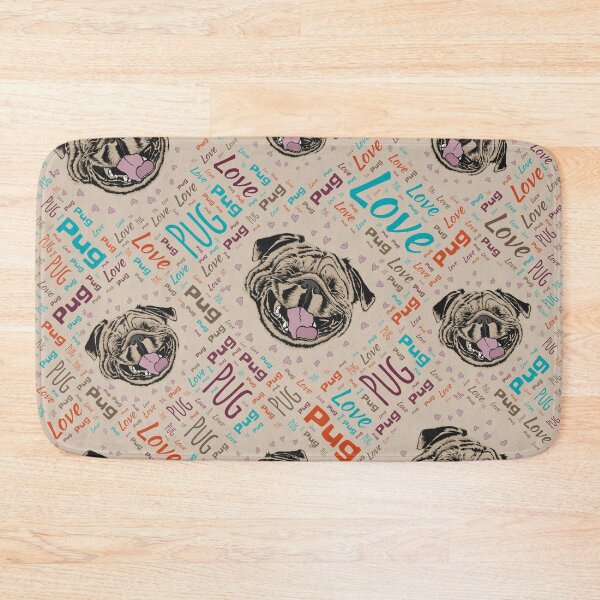 Item preview, Cute Pug dog Word pattern designed and sold by k9printart.