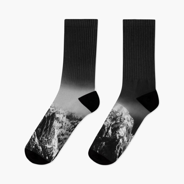 Item preview, Black and white long exposure of clouds above mountain designed and sold by Patrik Lovrin.