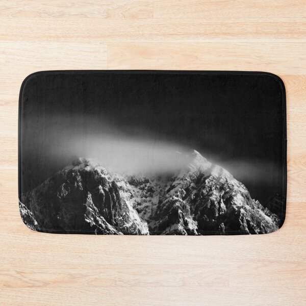 Item preview, Black and white long exposure of clouds above mountain designed and sold by Patrik Lovrin.