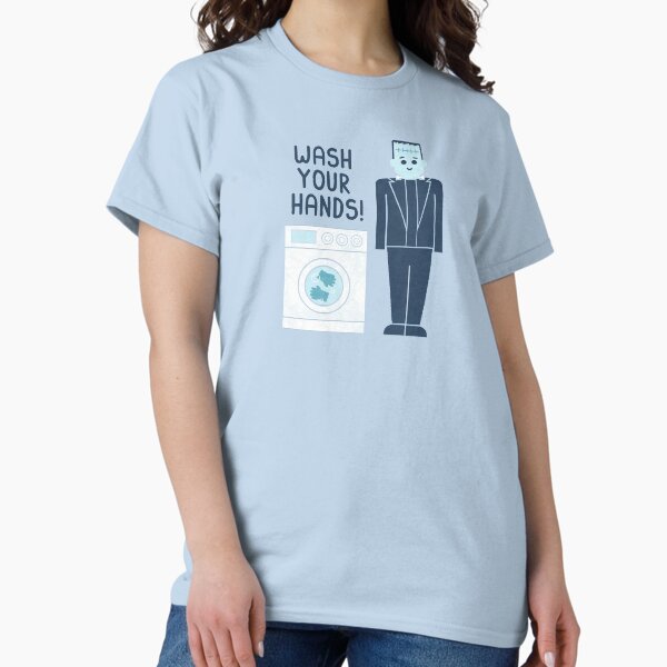 Vista previa del artículo con la obra «Lava tus manos», diseñado y vendido por HandsOffMyDinosaur.