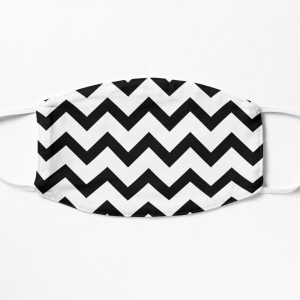 Patrón simple de Chevron blanco y negro Mascarilla