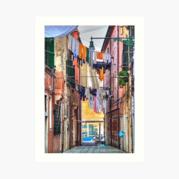 Clotheslines In Venice Italy Art Print