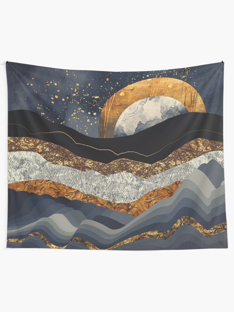 Alternate view of Metallic Mountains Tapestry