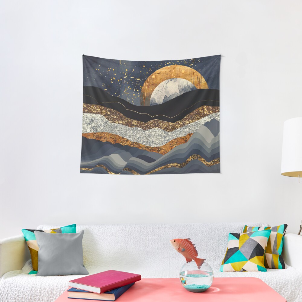 Metallic Mountains Tapestry