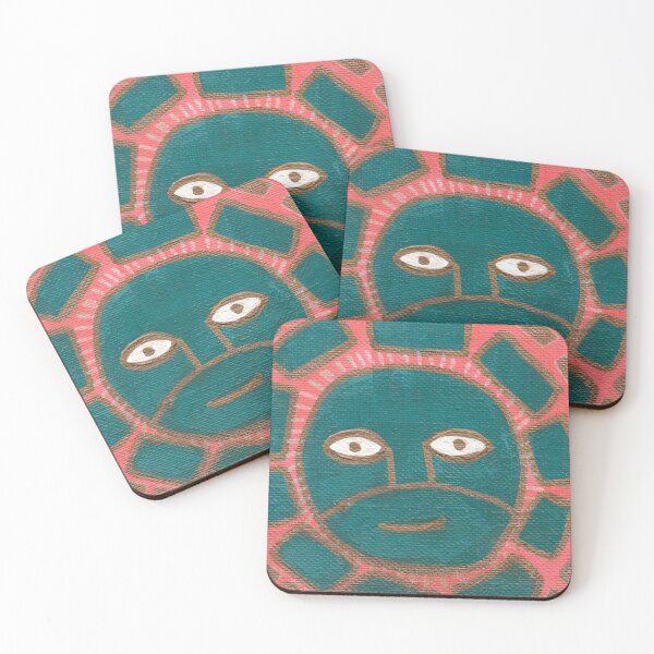 Item preview, Turquoise & Pink Ancient Sun Face Design designed and sold by rachelstarck.