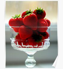 Strawberries in a Bowl Poster