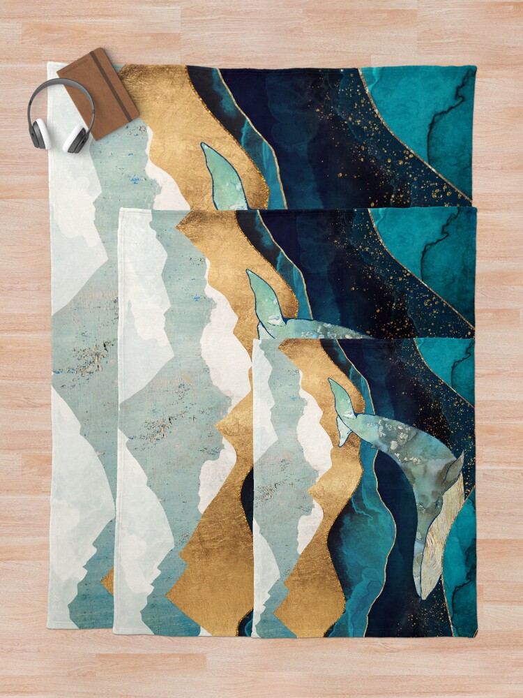 Alternate view of Blue Whale Throw Blanket