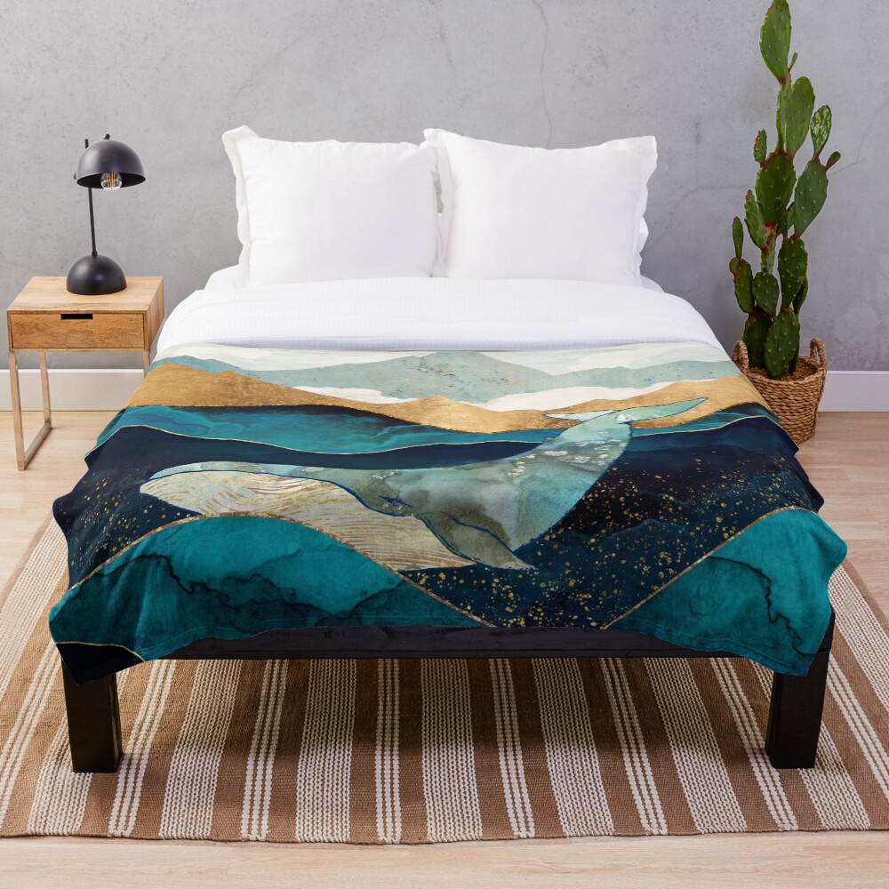 Blue Whale Throw Blanket