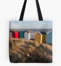 Beach huts in the afternoon Tote Bag