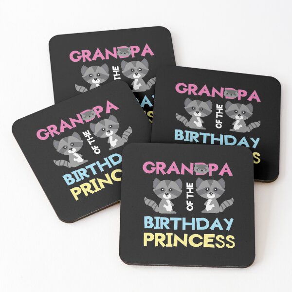 Item preview, Grandpa Of The Birthday Princess Girl Raccoon B-day Party graphic designed and sold by Grabitees.