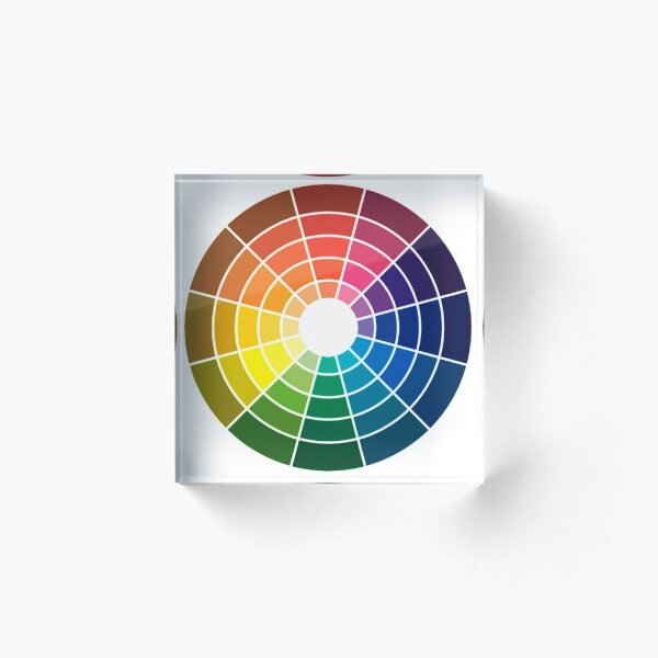 Colour wheel tints tones and shades Acrylic Block